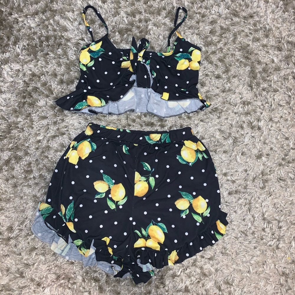 Lemon print two piece set